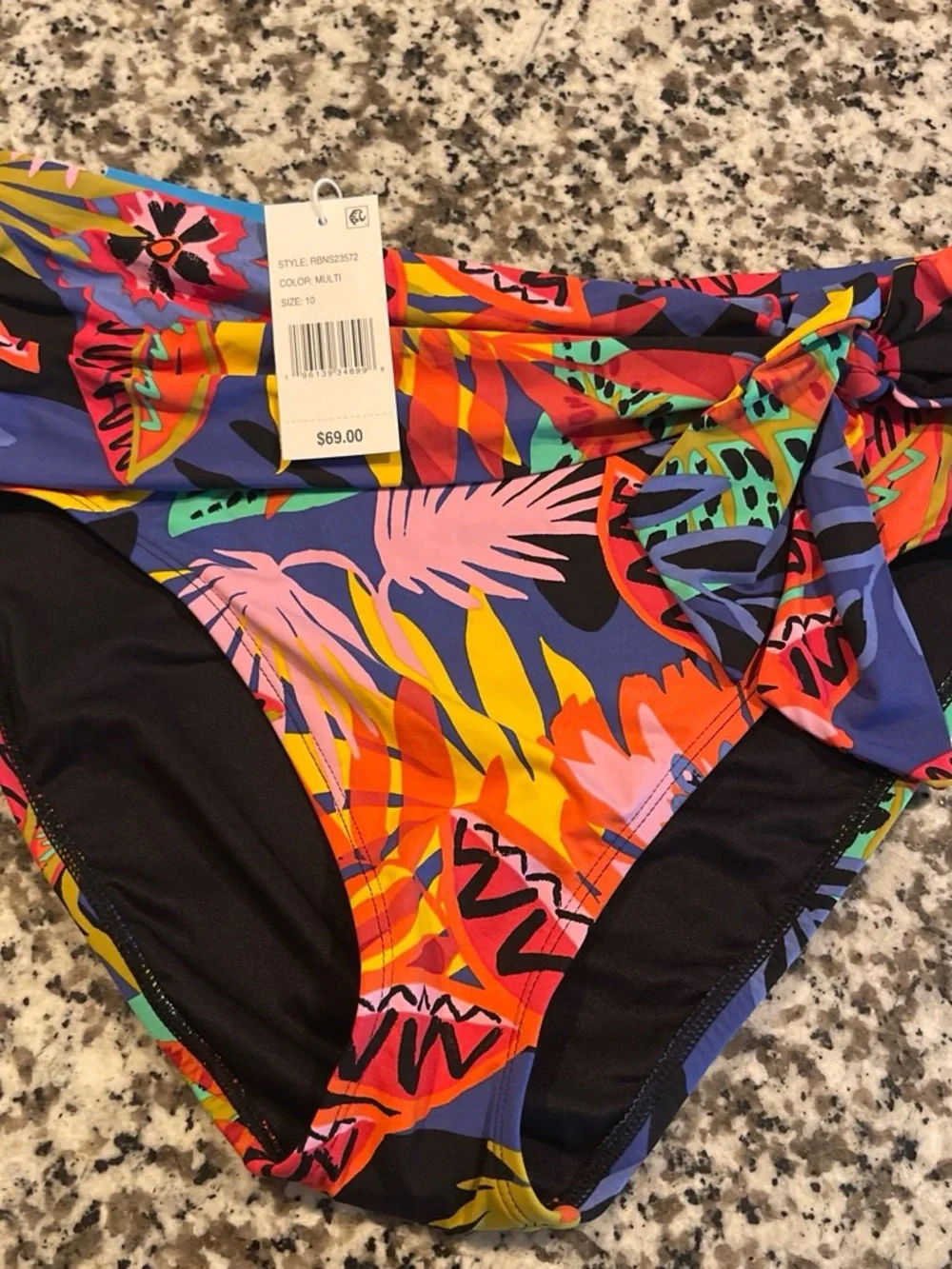 Bright Tropical Print Bikini Set with Matching Cover-Up